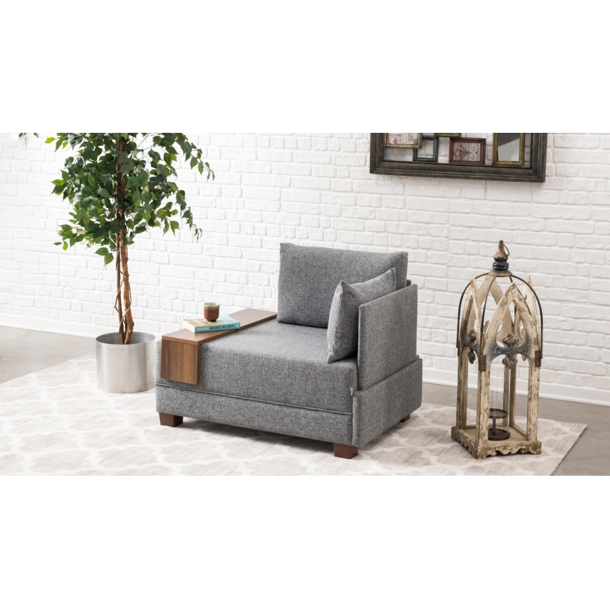 Hoekfauteuil TULA, grijs, rechts