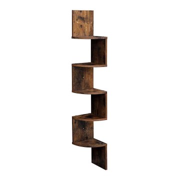 Hoekige wandplank SNAKE bruin