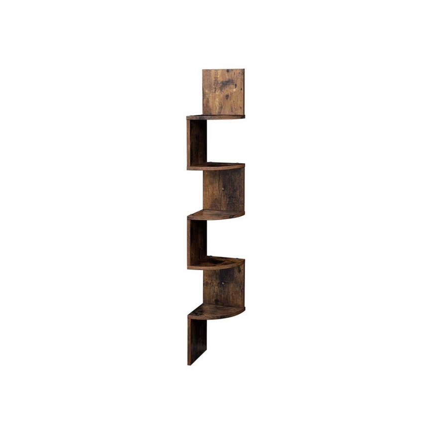 Hoekige wandplank SNAKE bruin