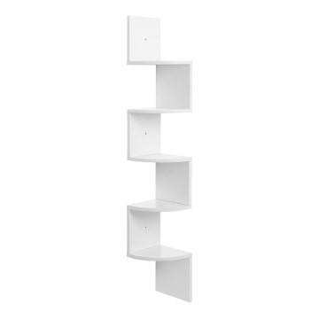 Hoekige wandplank SNAKE wit