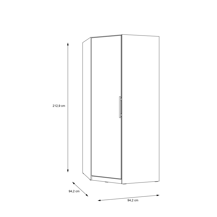Hoekkast MARO 94x213 cm artisan eiken
