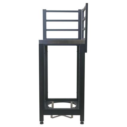 Hoekmodule voor buiten 47x47x123 cm zwart/roestvrij staal