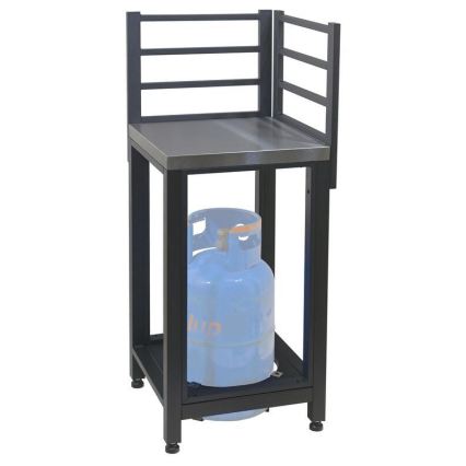 Hoekmodule voor buiten 47x47x123 cm zwart/roestvrij staal