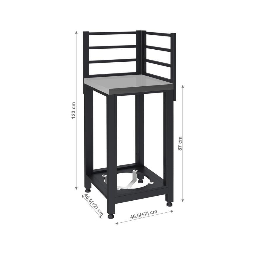 Hoekmodule voor buiten 47x47x123 cm zwart/roestvrij staal