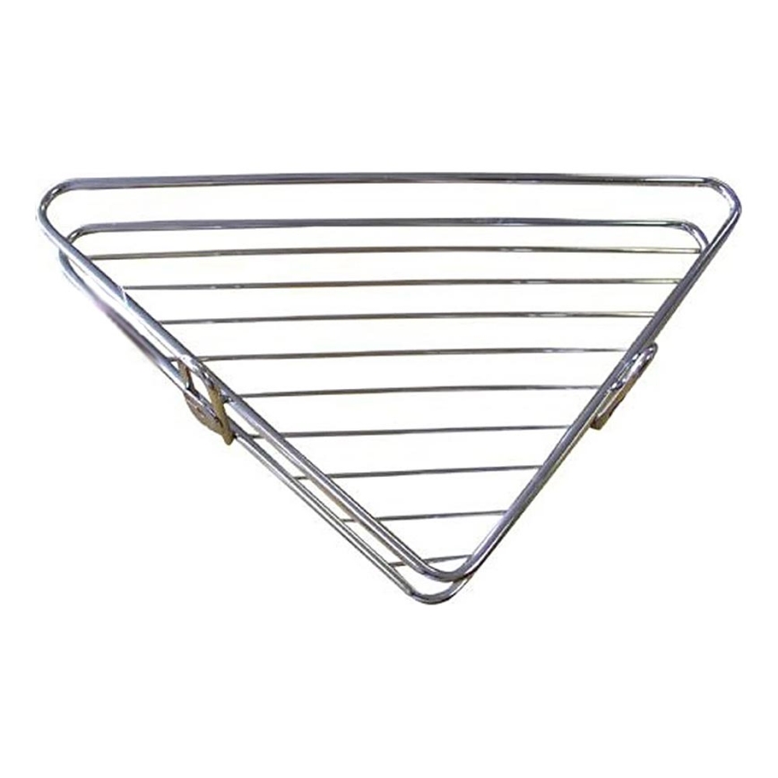 Hoekplank voor douche 25x34 cm glanzend chroom