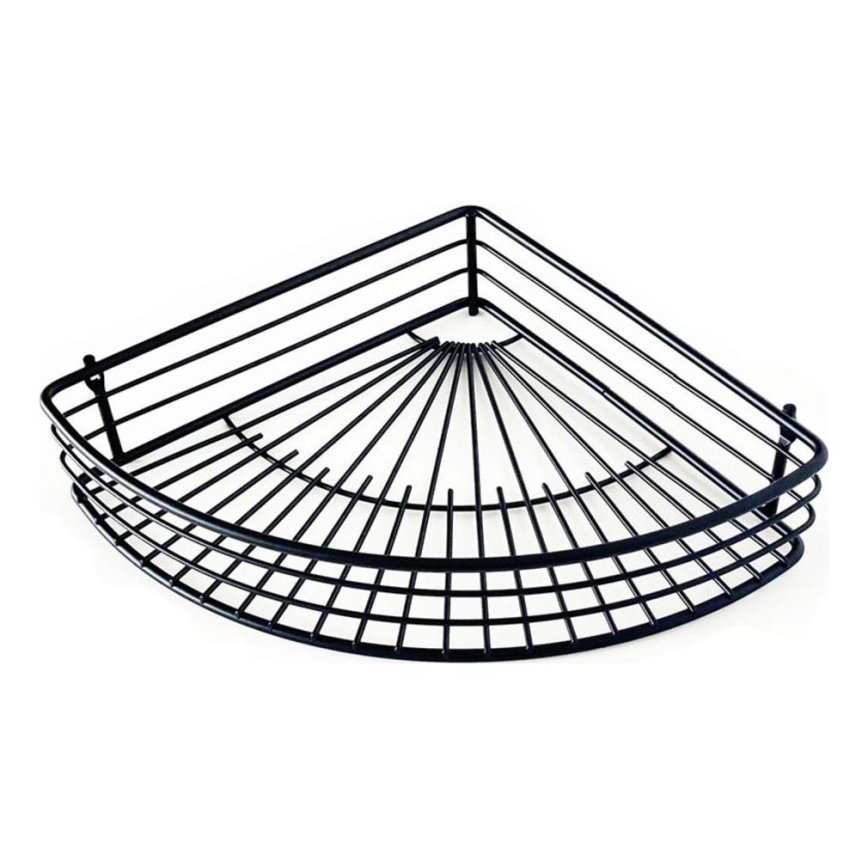 Hoekplank voor in de douche 22,7x31,5 cm, zwart