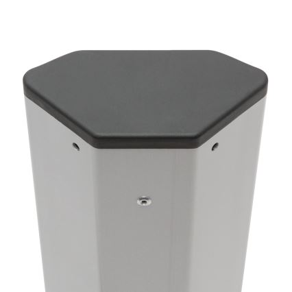 Hoekstopcontactzuil 3x230V + 2xUSB-A zwart/zilver