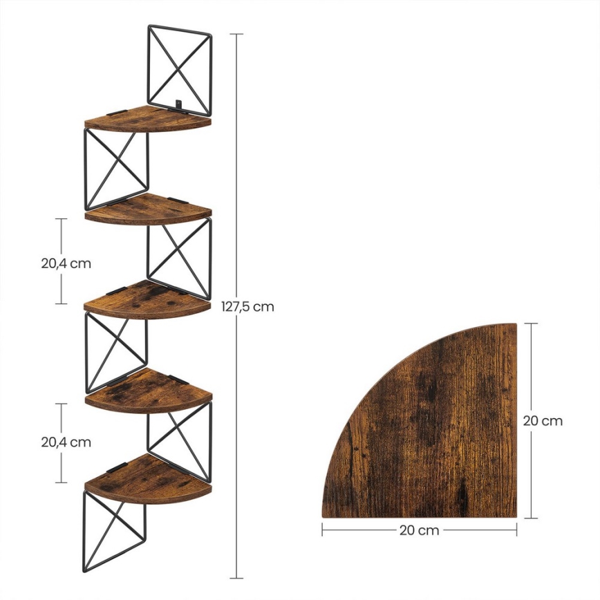 Hoekwandplank SNAKE bruin/zwart