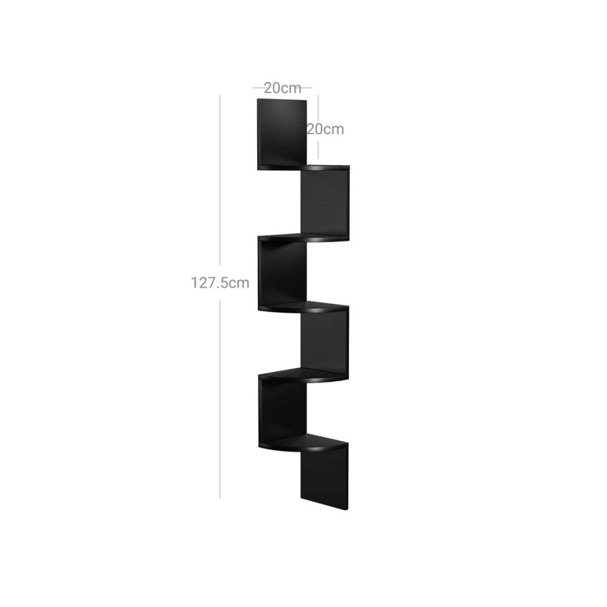 Hoekwandplank SNAKE zwart