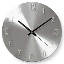 Horloge en métal 1xAA chrome
