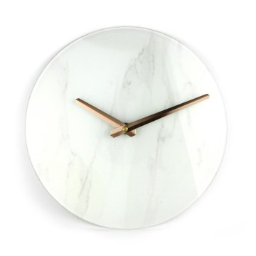 Horloge murale 1xAAA marbre/cuivre