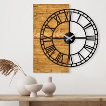 Horloge murale 55x58 cm 1xAA bois/métal