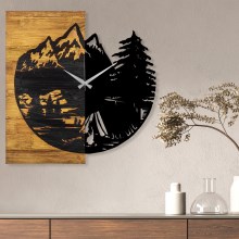 Horloge murale 56x58 cm 1xAA bois/métal