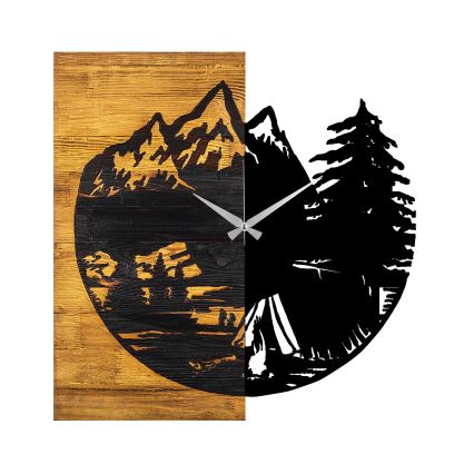 Horloge murale 56x58 cm 1xAA bois/métal