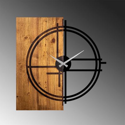 Horloge murale 58x56 cm 1xAA bois/métal