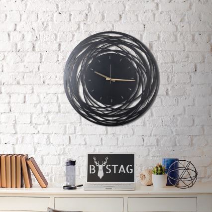 Horloge murale 70 cm 1xAA noir/doré