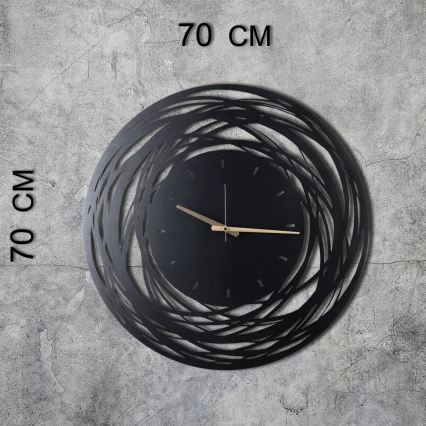 Horloge murale 70 cm 1xAA noir/doré