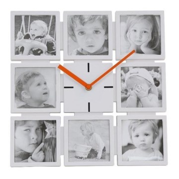 Horloge murale avec cadres photo 1xAA