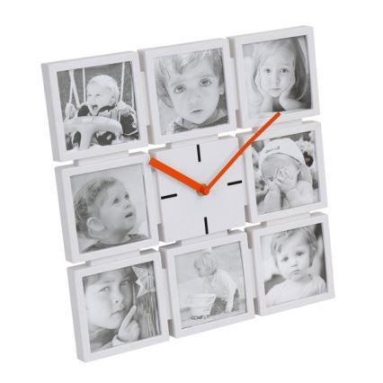 Horloge murale avec cadres photo 1xAA