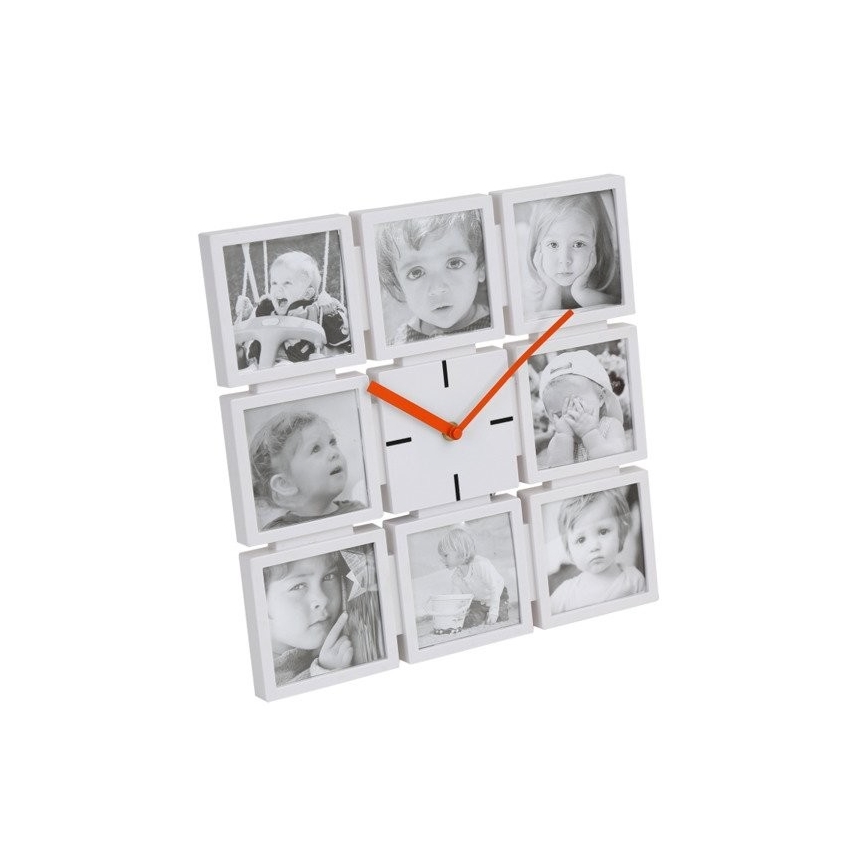 Horloge murale avec cadres photo 1xAA