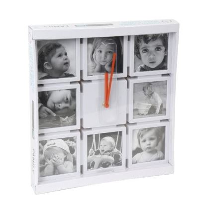 Horloge murale avec cadres photo 1xAA