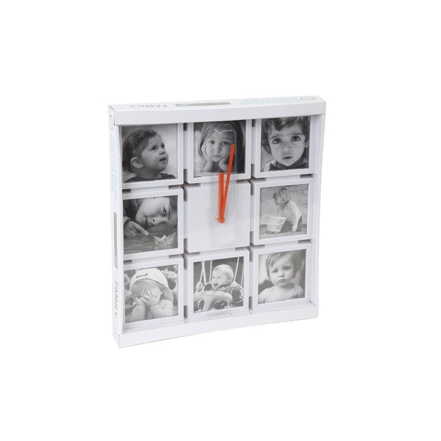 Horloge murale avec cadres photo 1xAA