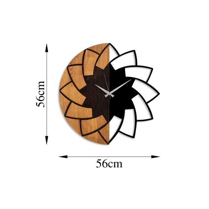 Horloge murale d. 56 cm 1xAA bois/métal