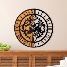 Horloge murale d. 56 cm 1xAA bois/métal
