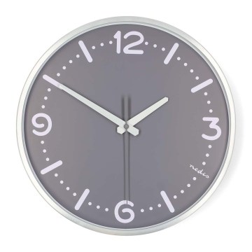 Horloge murale Ø 30,5 cm, 1x AA, chrome mat