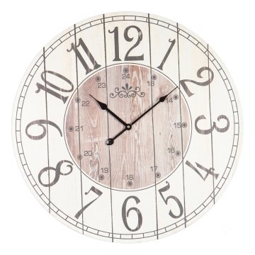Horloge murale — fonctionne avec 1 pile AA, blanc/beige