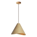 Houten hanglamp aan snoer 1xE27/60W/230V Ø 33 cm massief/eik/rubberhout