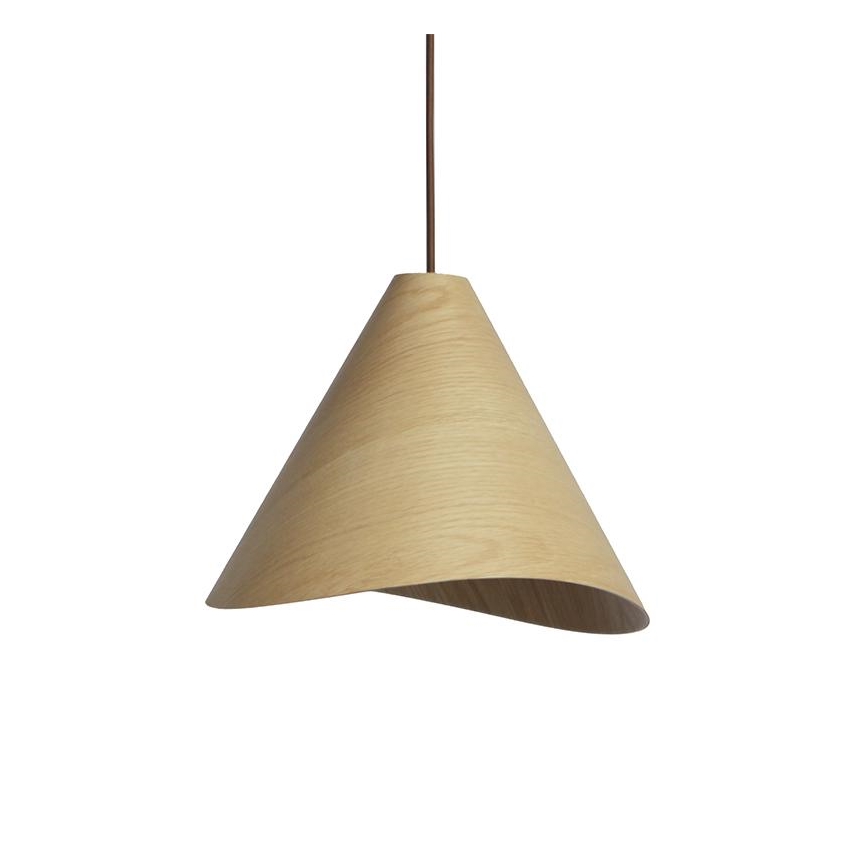 Houten hanglamp aan snoer 1xE27/60W/230V Ø 33 cm massief/eik/rubberhout