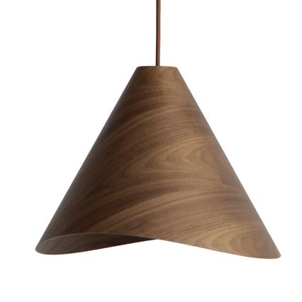 Houten hanglamp aan snoer 1xE27/60W/230V Ø 33 cm massief/walnoot/rubberhout