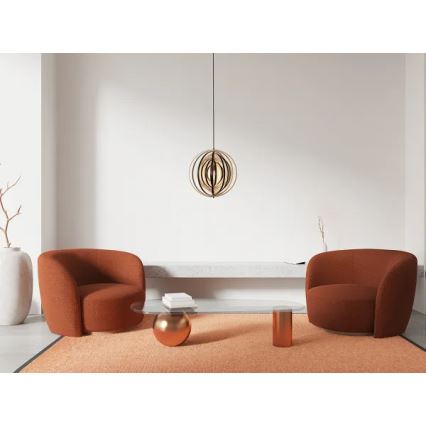 Houten hanglamp aan snoer 1xE27/60W/230V Ø 43,5 cm massief/fineer/rubberhout