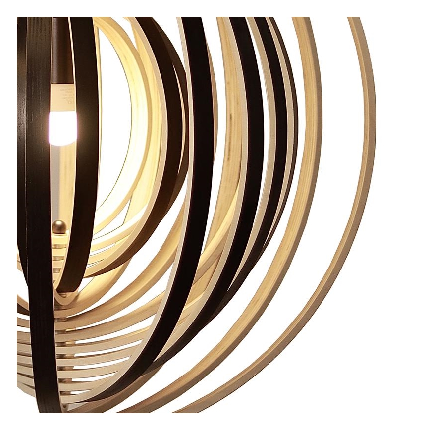 Houten hanglamp aan snoer 1xE27/60W/230V Ø 43,5 cm massief/fineer/rubberhout