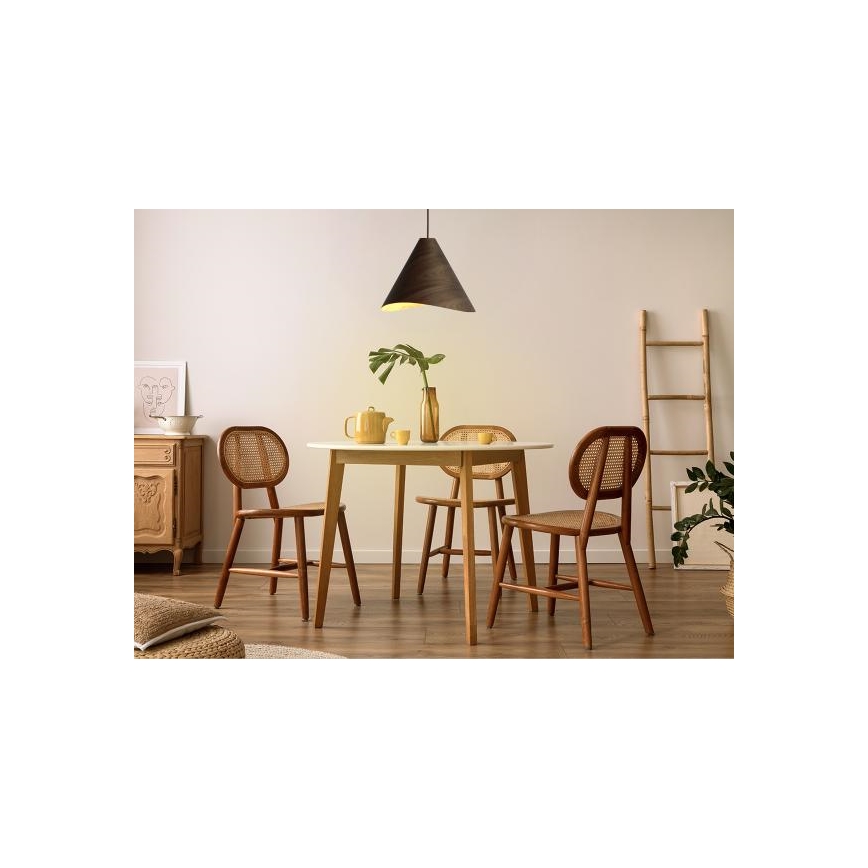 Houten hanglamp aan snoer 1xE27/60W/230V Ø 45 cm massief/walnoot/rubberhout