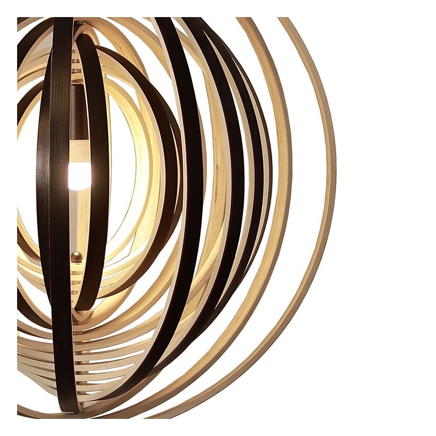 Houten hanglamp aan snoer 1xE27/60W/230V Ø 50 cm massief hout/fineer/rubberhout