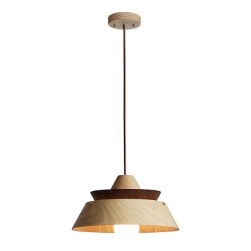 Houten hanglamp met kabel 1xE27/60W/230V Ø 33 cm massief/eiken/notenhout/rubberhout