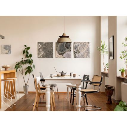 Houten hanglamp met kabel 1xE27/60W/230V Ø 33 cm massief/eiken/notenhout/rubberhout