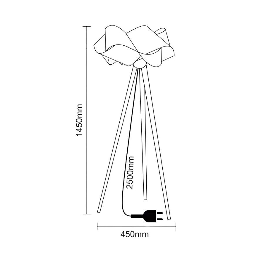 Houten vloerlamp 1xE27/60W/230V massief/fineer/essenhout