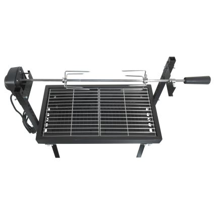 Houtskoolgrill met motor 4W/230V zwart