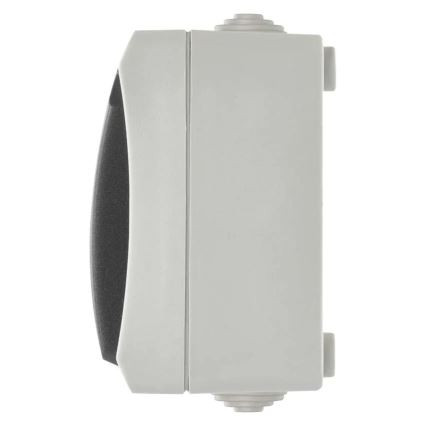 Huis schakelaar afwisselend nr. 6 met stopcontact 250V/16A IP44 grijs
