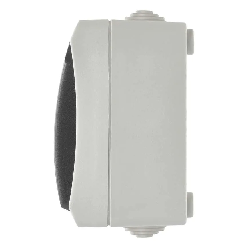 Huis schakelaar afwisselend nr. 6 met stopcontact 250V/16A IP44 grijs