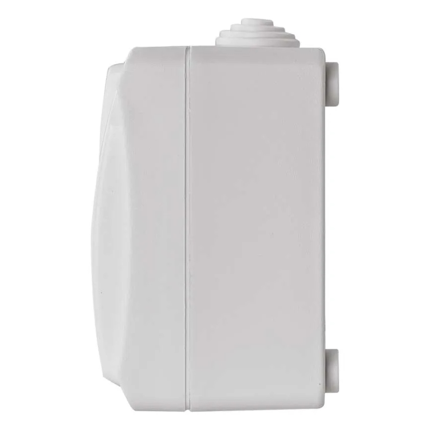 Huis schakelaar afwisselend nr. 6 met stopcontact 250V/16A IP44 wit