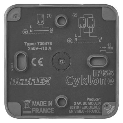 Huishoudelijke wisselstroomschakelaar 250V/10A IP55