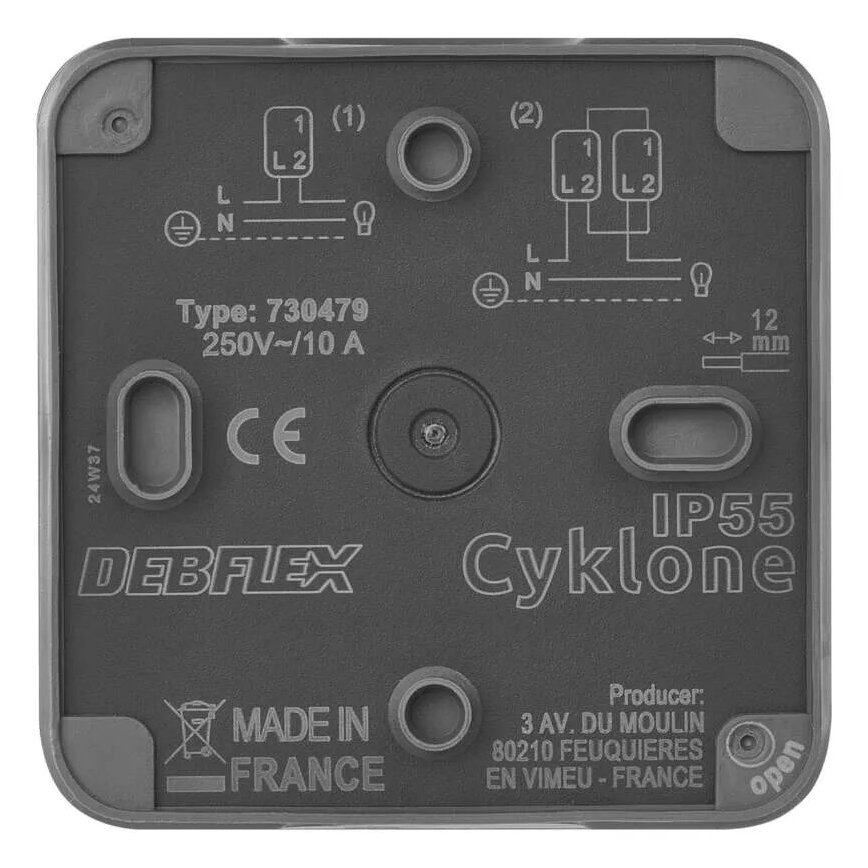 Huishoudelijke wisselstroomschakelaar 250V/10A IP55