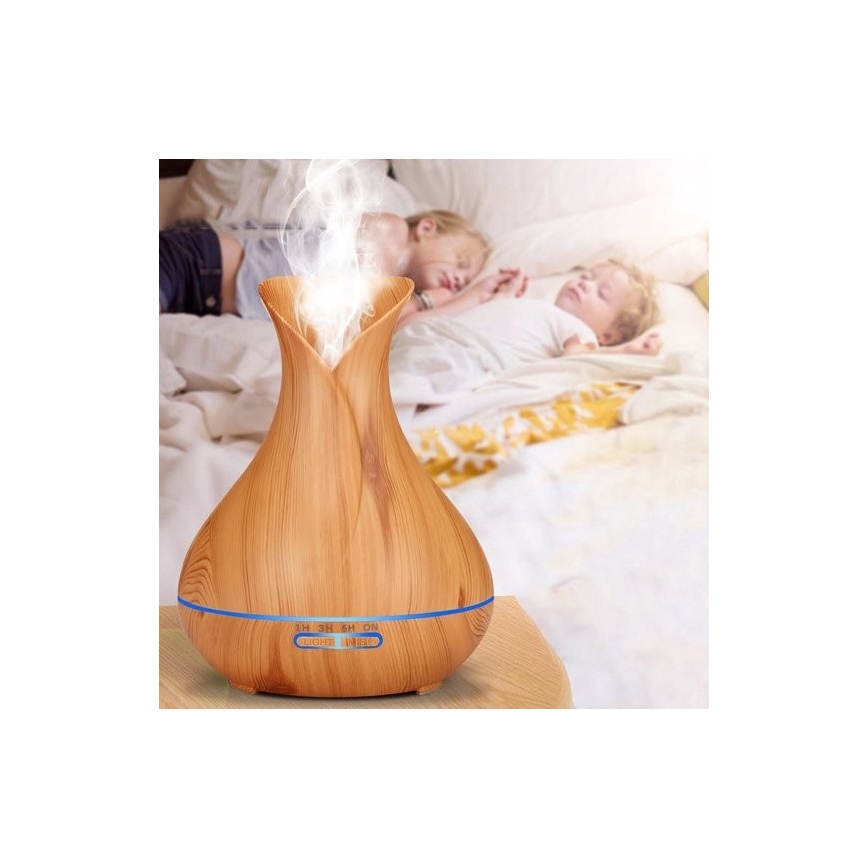 Humidificateur et ioniseur d'air LED RGB 400 ml