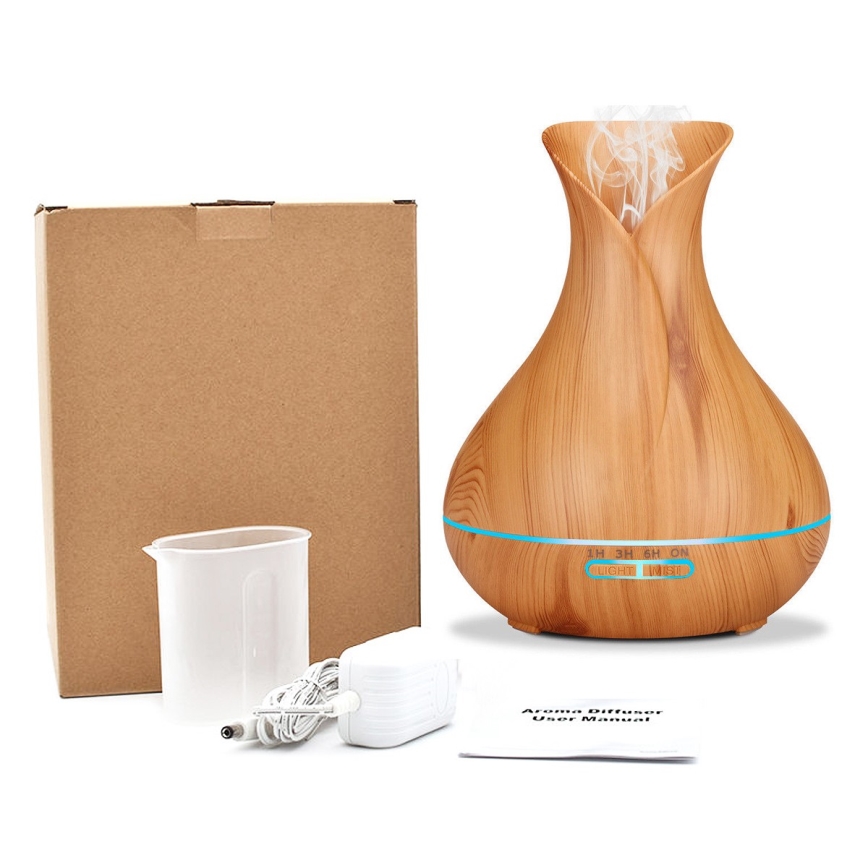 Humidificateur et ioniseur d'air LED RGB 400 ml