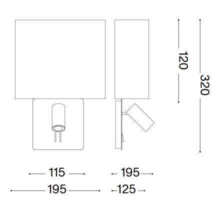 Ideal Lux - Abat-jour de rechange pour lampe murale GEA blanc