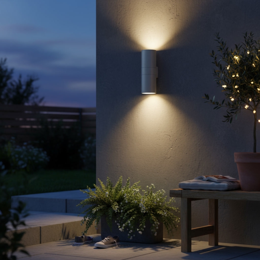 Ideal Lux - Applique murale d'extérieur GUN 1xE27/60W/230V 31 cm IP54 grise